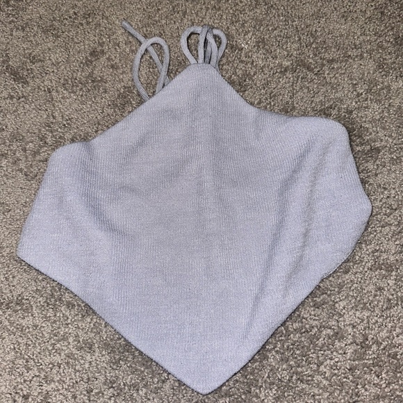 White Fox Boutique. Size small handkerchief shaped shirt. Light blue. - Picture 1 of 2